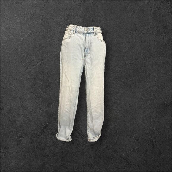 Pac Sun Women Jeans 0 Blue Mom Light Stretch Distressed High Rise - Picture 1 of 4